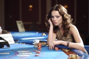 lady playing poker